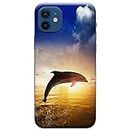 Azzumo Dolphin with Sunset Soft Flexible Ultra Thin Case Cover For the Apple iPhone 12 Pro 6.1" (2020)