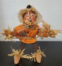 Annalee Autumn Fall 2006 Scarecrow With Sweater Pumpkin Pin  Crow on Hat 9 Inch