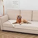RINHARTEX Waterproof Couch Cover for Dog Sectional Sofa Cover Waterproof Bed Cover Pet Anti-Slip Cat Pet Pad Blanket for Sofa Chair Recliner Bed Furniture Protrctor(30"*70",Cream)