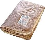 Kijapan 168140 Quilted Blanket, LL, Beige, Warm, Heat Storage, Fluffy, Boa, Vermouth 78.7 x 55.1 inches (200 x 140 cm)