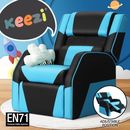 Keezi Kids Recliner Chair Gaming Sofa Lounge Couch Children Armchair Black Blue