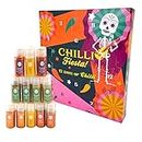 Kimm & Miller Fun Chilli Gifts for Men & Women - Hot Sauce Gift Set For Men with 12 x Hot Chilli Sauce - Great Chilli Challenge or BBQ Gifts for Men