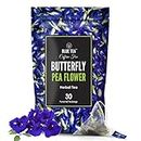BLUE TEA - Butterfly Pea Flower - 30 Pyramid Teabags | Premium Zipper Pack | Makes Natural Blue Purple Pink Iced Tea |Herbal Tea - High on Anti Oxidants || Featured in Shark Tank India |20 gm