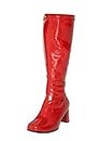 Ladies Womens Fancy Dress Party GO GO Boots 1960s & 1970s Retro Sizes 3-12 (6, Red Patent)