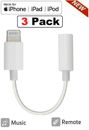 For iPhone Headphone Adapter Jack 8 Pin to 3.5mm Aux Cord Dongle Converter 3Pack