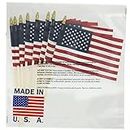 GIFTEXPRESS Set of 12, Proudly Made in U.S.A. Small American Flags 4x6 Inch/Small US Flag/Mini American Stick Flag/American Hand Held Stick Flags Spear Top
