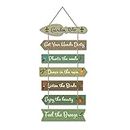Artvibes Garden Quote Wooden Wall Hanging for Home Decor | Decorative Items for Balcony | Wooden Wall Decoration for Outdoor Decorative Garden | Modern Artworks (WH_7002N), Set of 7