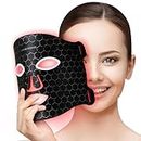 Cordless Face Mask Beauty Skin Device 7 Colors for Fine Lines Skin Rejuvenation Wrinkles Shrink Pores Skin Tightening (Black)