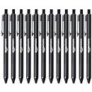 Amazon Basics Lot de 12 stylo-billes rétractables, Noir