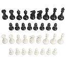 Best Chess Set Ever Chess Pieces Only - Modern Style Pieces - 1x Single Weighted Pieces - 32 Pieces + 2 Extra Queens - King 4" Tall