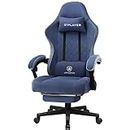 GTPLAYER Gaming Chair, Computer Chair with Pocket Spring Cushion, Linkage Armrests and Footrest, High Back Ergonomic Computer Chair with Lumbar Support Task Chair with Footrest (Blue)