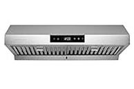 Hauslane | 30" PS18 Under Cabinet Range Hood, Stainless Steel | Contemporary Design, Touch Screen, Dishwasher Safe Baffle Filters, LED, 3-Way Venting
