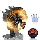 6-Blade Heat Powered Stove Fan for Wood/Log Burner/Fireplace increases 80% more warm air than 2 blade fan…