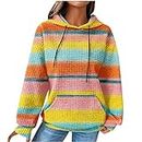 Black of Friday Deals 2023 Women Fashion Hoodie Sweatshirt Tie Dye Color Block Waffle Knit Sweater Casual Hooded Pullover Tops with Pocket Walmart Clearance Deals