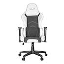Galax GC-04W White Ergonomic Gaming Chair with Premium Fabric & PVC Leather with Adjustable Back Angle & Lumbar Pillow, 2D Adjustable Armrest & Strong Nylon Base