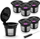 STYDDI 6-Pack Reusable K Cups for Keurig, Refillable K Cup Empty Coffee Filter Pod with Cleaning Brush for Keurig 2.0 & 1.0 - Except for Keurig Mini