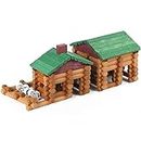 Joqutoys 170 PCS Wooden Cabin Log Set, Preschool Educational Building Toy for Boy, Creative Wood Construction Toy Gift for Ages 3+