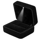 GBYAN Engagement Ring Box with Light Velvet Ring Box for Proposal, Wedding,1 Slot - Balck
