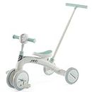 JMMD 4 in 1 Tricycle for Toddlers 1-3 Years Old, Toddler Bike with Push Handle, Kids Tricycles with Removable Pedals & Adjustable Seat for Boys and Girls, Mint