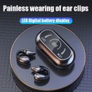 Auriculares inalámbricos Bluetooth 5.2 con clip para orejas y auriculares deportivos