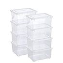 Grizzly Kleine Aufbewahrungsbox mit Deckel, 1,7 L transparente Box, 8er Set, belüftet, stapelbar, ideale Organizer-Boxen mit Belüftung