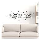 Dinglong Slogan"King Love Queen", Décoration de Salon Autocollants Muraux PVC, Stickers Amovible, Wall Stickers, Art Sticker Decal Mural