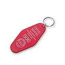 The Gift Apothecary Hotel Cecil Replica Vintage Style Keychain with Keyring, Elisa Lam Stay on Main Hotel Souvenir, Horror TV Movie True Crime Fan Gift, Red, One Size
