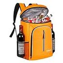 FORICH Soft Cooler Backpack Insulated Waterproof Backpack Cooler Bag Leak Proof Portable Small Cooler Backpacks to Work Lunch Travel Beach Camping Hiking Picnic Fishing Beer for Men Women (Orange)