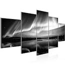 Runa Art - Bilder Polarlicht 200 x 100 cm 5 Teilig XXL Wanddekoration Design Schwarz Weiss 609151c