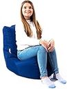 Bean Bag Chair Seat Indoor Or Outdoor Garden Beanbag Kids Gaming Recliner Cushion With Filling Included (Navy Blue)