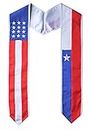 Country and USA Flag Graduation Stole Sash International Graduate, Chile / Usa