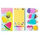 B1ykin Ice Cream Sticky Notes Set, 550 Sheets Popsicle Sticks Self-Stick Notes Pads, Self-Adhesive Desserts Sweets Separation Tabs Writing Colorful Memo Pages for Kids Teacher School Office Supplies