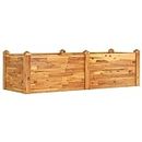 vidaXL Garden Raised Bed in Solid Acacia Wood - Stackable Design with Open Bottom - Ideal for Flowers and Plants - 160x60x44 cm - Brown