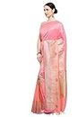 Varkala Silk Sarees Women's Kanchipuram Katan Silk Saree With Blouse Piece (D28A42_Baby Pink & Peach)