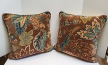PIER 1 IMPORTS Decorative Two-Sided Accent Pillows 2- 13x13" Down Filled
