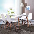 4 Dining Lounge Cafe Kitchen Retro Replica EAMES Chair Chairs Solid Wood Legs