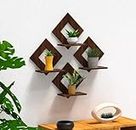 KiaNic Designer Wall Shelves for Home Decor Items | Living Room & Bedroom | Wall Mount MDF Wooden Wall Shelf | Pack of 4 Pcs Shelves(Diagonal Decorative Wall Shelves)