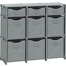 9 Cube Closet Organizers, Includes All Storage Cube Bins, Easy To Assemble Storage Unit With Drawers | Room Organizer For Clothes, Baby Closet Bedroom, Playroom, Dorm (Light Grey)