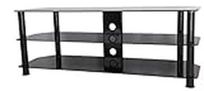 AVF SDC1250CMBB-A TV Stand for 39-inch to 60-inch TVs, Black Glass, Black Legs