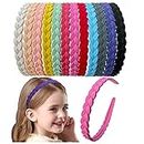 Springtime 12pcs Colorful Headbands for Girls Women Pigtail Hairbands With Teech Plastic Hard Hair Hoops