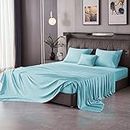Whitney Home Textile Cooling King Sheet Set - Luxury 100% Organic Viscose Derived from Bamboo Bed Sheets King Size 16 Inch Deep Pocket, Soft & Breathable Hotel Bedding Sheets & Pillowcases Set