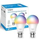 Tapo Smart Bulb, Smart Wi-Fi LED Light, B22, 60W, Energy saving, Works with Amazon Alexa and Google Home, Colour-Changeable, No Hub Required Tapo L530B(2-pack)[Energy Class F], Multicolor