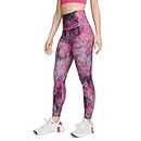 Nike One Women's High-Waisted 7/8 Allover Print Leggings (as1, Alpha, s, Regular, Regular, Cosmic Fuchsia/Pink Glow)