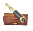Brass Spyglass Telescope 10 inches with Wooden Box by Tenable Nautical Mart