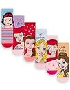 Disney Princess Girls Socks - Pack of 6 | Kids Multicoloured Character Socks | Snow White Ariel Belle Rapunzel Graphic Footwear | Comfortable Childrens Sock Set Bundle Movie Merchandise Gift