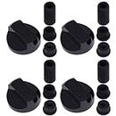 Ufixt Universal Black Control Knobs for Ovens, Cookers and Hobs (Pack of 4)