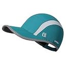GADIEMKENSD Quick Dry Sports Hat Lightweight Breathable Soft Outdoor Run Cap (Folding Series, Turquoise)