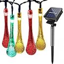 Epyz Solar Lamp For Home String Lights 30 Led Decorative Lighting Crystal Water Drop For Garden, Home, Patio, Lawn, Party,Holiday,Indoor,Outdoor,Waterproof(20 Feet-Multi Color)