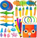 Juguetes de buceo para piscina Ingeniuso para niños 36 piezas juguetes de buceo flotantes para niños