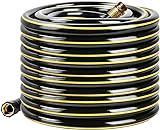 Solution4Patio Homes Garden Hose Black Kink Free 5/8 in. x 50 ft. Commercial Hose, No Leaking, Heavy Duty, Brass Fittings 12 Year Warranty, No DOP, Environmental-Friendly G-H155B11-US-NEW